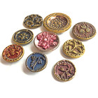 Nice Lot Of 9 Antique Metal Flower   Plant Life Picture Buttons   9 16  To 7 8 