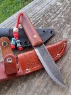 Bushcraft Scandi Fixed Blade Knife Kydex And Leather Sheath Natural Micarta