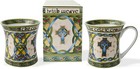 The Celtic Cross Tea Coffee Mug Set Of 2 Irish Celtic Weave Bone China 11 Fl Oz