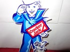 Vintage Cracker Jack Sailor Boy   Dog 11 3 4  Metal Prize Nut Gum Gasoline Sign 