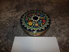 Rare Mcm Vintage Daher Round Floral Embossed Tin Metal Made In England