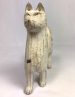 Vintage Japanese Akita Dog Wood Carving White Figurine