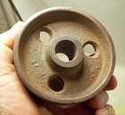 Antique     Lot Of 2     Cast Iron Wheels     3 7 8  O d  W  3 4  Bore X 1 1 2  W   w w 
