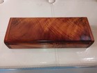 Vintage Handcrafted Thuya Wooden Pen Pencil Box Office Conceal Hinged Top 3 5x9 