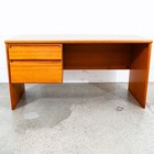 Mid Century Danish Modern Desk 2 Drawer Teak Compact Vintage Wood Denmark Mcm