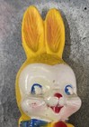 Vintage Easter  Vinyl Rubber Squeaker Yellow Bunny Rabbit Toy