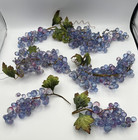 Set Of 6 Vintage Blue purple Faceted Lucite Acrylic Grape Clusters