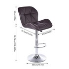 Set Of 2 Bar Stools Swivel Adjustable Bar Chair Modern Pu Leather Pub Bar Chairs