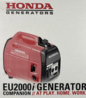 Honda Eu2000i 120v 2000w Portable Inverter Generator - Bnib