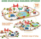 110pcs Wooden Train Set  Toy Train With Tracks