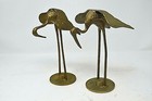Lot Of 2 Vintage Pair Solid Brass Birds Cranes Egret Heron Figurine Decoration
