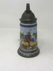 Regimental Lithophane Beer Stein   1878 - Antique German Lidded Military Train