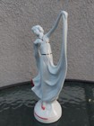 Vintage Art Deco Ceramic Dancing Lady Figure Porcelain Girl Art Deco