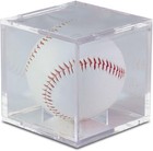 Baseball Display Case Uv Protection Holder Clear Square Tabletop Mount Slide-in
