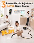 Black Steam Cleaner With 3 Level Adjustable Handle And 18 Cleaning Accessories