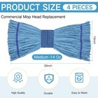 4 Pcs Commercial Mop Head Replacement Tube Microfiber Industrial Looped End M   