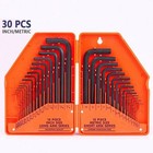 30 Pcs Hex Key Allen Wrench Set With Case Inch And Metric Hex Key Combo Set