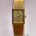 Seiko Vintage Ladies Dress Watch Quartz Gold Tone Rectangular Case Mesh Band
