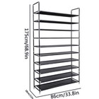 10 Tier 50 Pairs Shoe Rack Organizer Storage Shelf Home Saving Space Standing