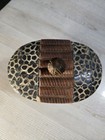 Handcrafted Wooden Lidded Decorative Box Made In India     Carved Tribal Safari
