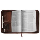Bible Cover For Men Women Protective Pu Leather Case Brown Book Organizer