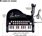 Toddler Piano - 24 Keys Black Baby Piano Toy With Microphone For Ages 3 