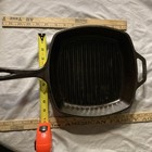 Lodge Square Cast Iron Skillet ribbed Bottom 2 Handles 17 25 Overall Length Pan