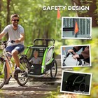 New Aosom 3-in-1 Walk jog ride Child Baby Bike Trailer For Kids 2 Seater high-vi