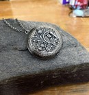 Vintage Scottish Thistle Locket Necklace  Antique Silver Plated  Scotland Celtic