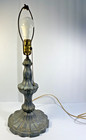 Antique Art Nouveau Lamp Ornate Cast Iron Base Metal 22   Tall For Repairs Parts
