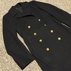 Vintage U s  Navy Officers Bridge Coat Overcoat 38 100  Wool Gold Eagle Buttons