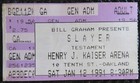 Slayer Ticket Stub Oakland Ca Jan 12 1991 Seasons In The Abyss Tour Testament