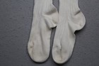 Vintage Knee High Sock Womens Small Ivory Cotton 1920s