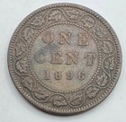 1896 Canada Large One Cent - 1c - Bronze Canadian Penny - Free Shipping