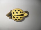 Vtg Allied Brass Enamel Yellow Black Ladybug Clip Wall Mount Note Letter Holder