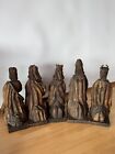 Antique Nativity Set  Santos  Hand Carved Spanish Colonial 6 Piece Set