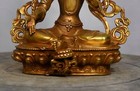 8  Old Antique Tibetan Buddhism Temple Bronze Gilt Green Tara Bodhisattva Statue