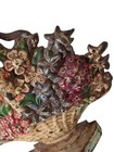 Hubley Antique Cast Iron Doorstop Wild Roses Flower Basket Patina  475