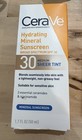 Cerave Hydrating Mineral Sunscreen Spf 30  Medium Sheer Tint  Exp  10 2026  4 Pk