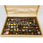 Vintage   Modern Gold   Silver Tone Assortment Fashion Statement Rings Lot Of 77