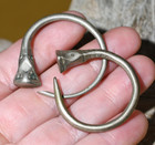 Medium Antique Tuareg Tribal Ethnic Silver Tsabit Tizabaten Earrings Mali Africa