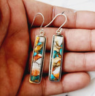 Oyster Turquoise Gemstone Earring Handmade 925 Sterling Silver Woman Earring S06