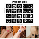 Tattoo Stencils For Kids And Adults - 16 Sheets Henna Kit With Small And Big Des