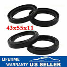 1 Set 43x55x11 Motorcycle Front Fork Damper Shock Oil Seal   Dust Seal Kits Us