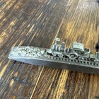Vintage Railroad Spike Art With Pewter Metal Train On Track   Pyrite Decor 6 5 