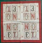 Two Single Cocktail Napkins For Decoupage Christmas Vintage Look Noel Script