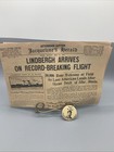 Antique Charles A  Lindbergh Record Breaking Flight Lot Paper   Pin  rare 