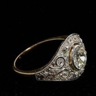 Art Deco Vintage 2 30 Ct White Diamond Wedding Ring 14k Yellow Gold Plated