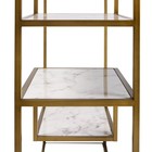 Teamson Home Marmo Faux Marble Top Metal Frames 5 Tier Modern Bookcase Display