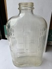 Vintage refrigerator Water Bottle Glass Embossed Basket Weave Design